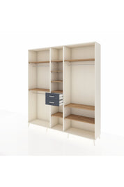 Hyperion Dolap 10 Raflı 2 Çekmeceli 3 Askılı 220x44x243 Aytaşı-Çam/Antrasit