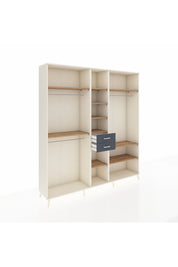 Hyperion Dolap 10 Raflı 2 Çekmeceli 3 Askılı 220x44x243 Aytaşı-Çam/Antrasit