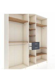 Hyperion Dolap 10 Raflı 2 Çekmeceli 3 Askılı 220x44x243 Aytaşı-Çam/Antrasit