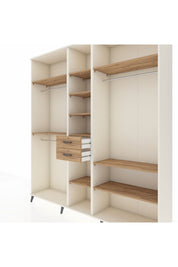 Hyperion Dolap 10 Raflı 2 Çekmeceli 3 Askılı 220x44x243 Aytaşı-Çam/Çam