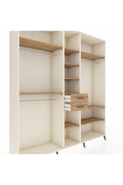 Hyperion Dolap 10 Raflı 2 Çekmeceli 3 Askılı 220x44x243 Aytaşı-Çam/Çam