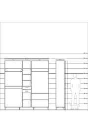 Hyperion Dolap 10 Raflı 2 Çekmeceli 3 Askılı 220x44x243 - S553M052V03B