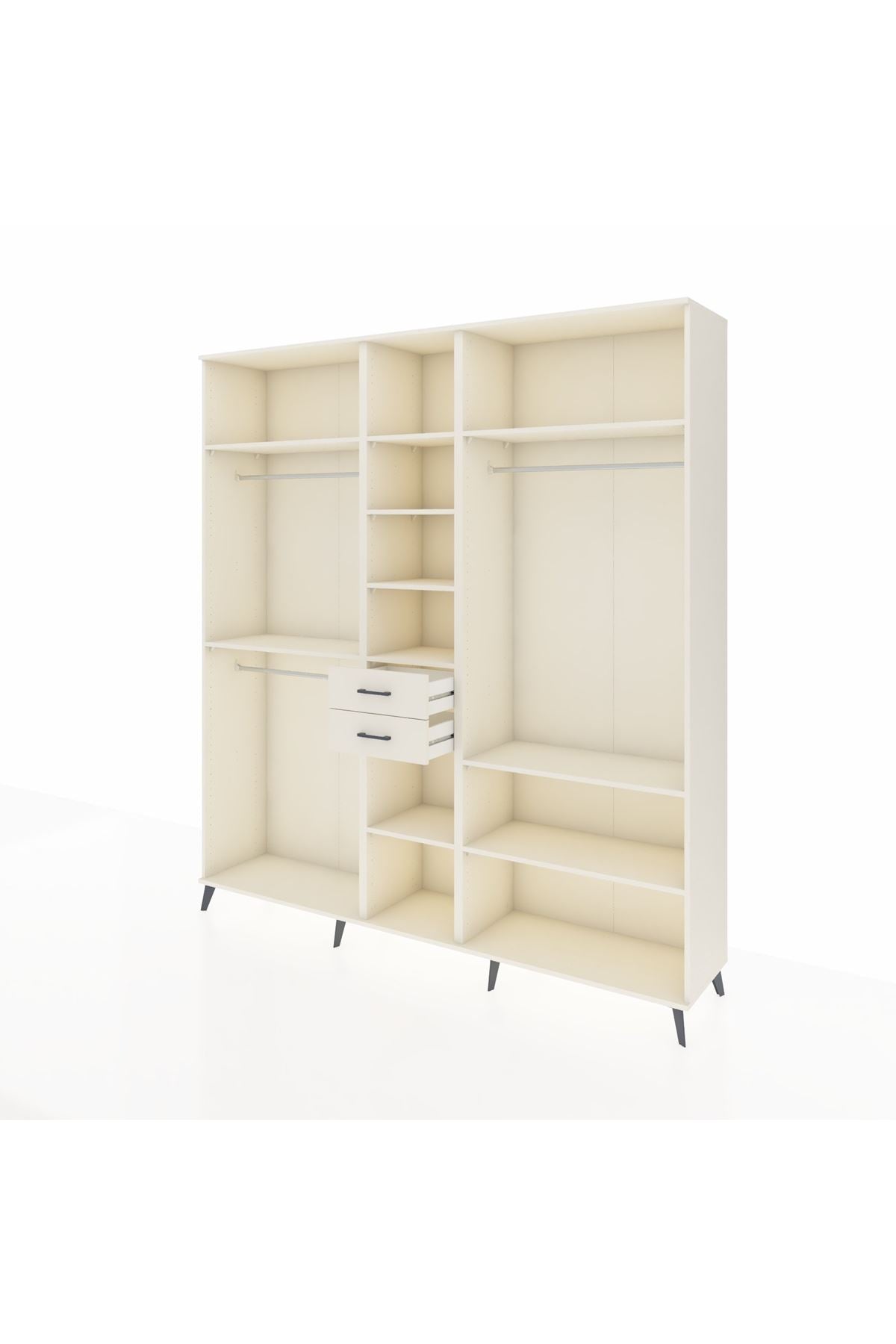 Hyperion Dolap 10 Raflı 2 Çekmeceli 3 Askılı 220x44x243 Aytaşı-Aytaşı/Aytaşı