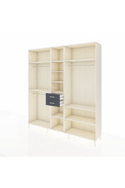 Hyperion Dolap 10 Raflı 2 Çekmeceli 3 Askılı 220x44x243 Aytaşı-Aytaşı/Antrasit