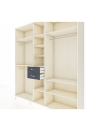 Hyperion Dolap 10 Raflı 2 Çekmeceli 3 Askılı 220x44x243 Aytaşı-Aytaşı/Antrasit