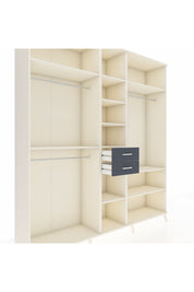 Hyperion Dolap 10 Raflı 2 Çekmeceli 3 Askılı 220x44x243 Aytaşı-Aytaşı/Antrasit