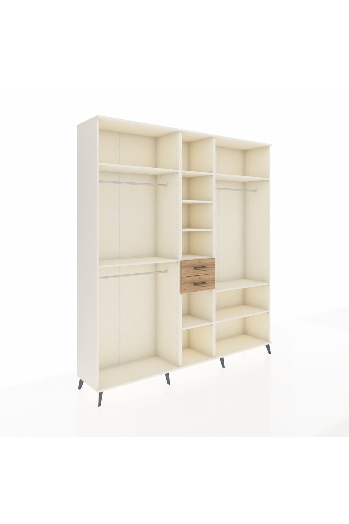 Hyperion Dolap 10 Raflı 2 Çekmeceli 3 Askılı 220x44x243 Aytaşı-Aytaşı/Çam