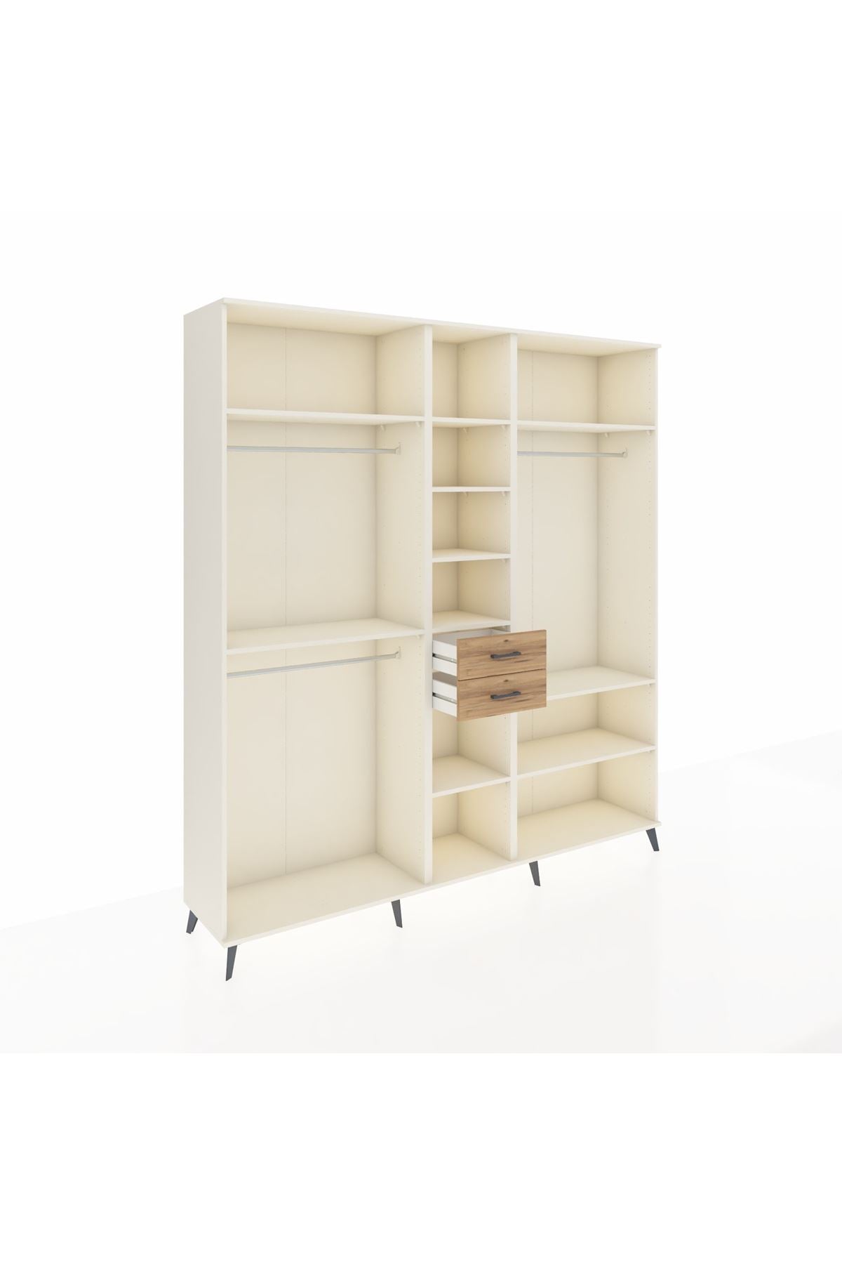 Hyperion Dolap 10 Raflı 2 Çekmeceli 3 Askılı 220x44x243 Aytaşı-Aytaşı/Çam