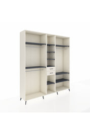 Hyperion Dolap 10 Raflı 2 Çekmeceli 3 Askılı 220x44x243 Aytaşı-Antrasit/Aytaşı