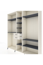 Hyperion Dolap 10 Raflı 2 Çekmeceli 3 Askılı 220x44x243 Aytaşı-Antrasit/Aytaşı