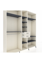 Hyperion Dolap 10 Raflı 2 Çekmeceli 3 Askılı 220x44x243 Aytaşı-Antrasit/Aytaşı