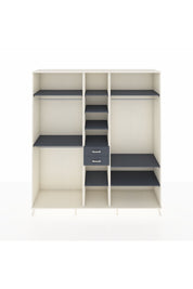 Hyperion Dolap 10 Raflı 2 Çekmeceli 3 Askılı 220x44x243 Aytaşı-Antrasit/Antrasit