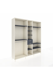 Hyperion Dolap 10 Raflı 2 Çekmeceli 3 Askılı 220x44x243 Aytaşı-Antrasit/Antrasit