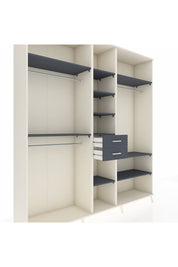 Hyperion Dolap 10 Raflı 2 Çekmeceli 3 Askılı 220x44x243 Aytaşı-Antrasit/Antrasit