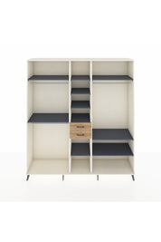 Hyperion Dolap 10 Raflı 2 Çekmeceli 3 Askılı 220x44x243 Aytaşı-Antrasit/Çam