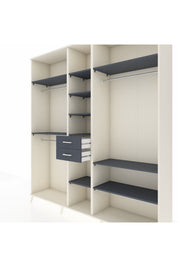 Hyperion Dolap 10 Raflı 2 Çekmeceli 3 Askılı 220x44x243 Aytaşı-Antrasit/Antrasit