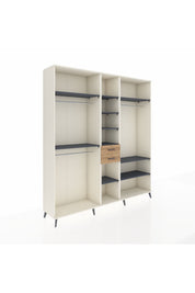 Hyperion Dolap 10 Raflı 2 Çekmeceli 3 Askılı 220x44x243 Aytaşı-Antrasit/Çam