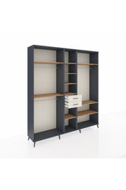 Hyperion Dolap 10 Raflı 2 Çekmeceli 3 Askılı 220x44x243 Antrasit-Çam/Aytaşı