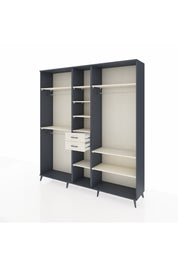 Hyperion Dolap 10 Raflı 2 Çekmeceli 3 Askılı 220x44x243 Antrasit-Aytaşı/Aytaşı