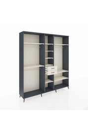 Hyperion Dolap 10 Raflı 2 Çekmeceli 3 Askılı 220x44x243 Antrasit-Aytaşı/Aytaşı