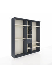 Hyperion Dolap 10 Raflı 2 Çekmeceli 3 Askılı 220x44x243 Antrasit-Aytaşı/Antrasit