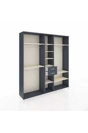 Hyperion Dolap 10 Raflı 2 Çekmeceli 3 Askılı 220x44x243 Antrasit-Aytaşı/Antrasit