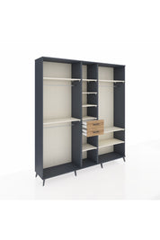 Hyperion Dolap 10 Raflı 2 Çekmeceli 3 Askılı 220x44x243 Antrasit-Aytaşı/Çam