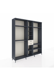 Hyperion Dolap 10 Raflı 2 Çekmeceli 3 Askılı 220x44x243 Antrasit-Antrasit/Aytaşı