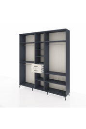 Hyperion Dolap 10 Raflı 2 Çekmeceli 3 Askılı 220x44x243 Antrasit-Antrasit/Aytaşı