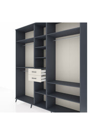Hyperion Dolap 10 Raflı 2 Çekmeceli 3 Askılı 220x44x243 Antrasit-Antrasit/Aytaşı