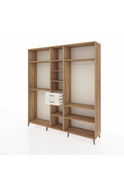 Hyperion Dolap 10 Raflı 2 Çekmeceli 3 Askılı 220x44x243 Çam-Çam/Aytaşı
