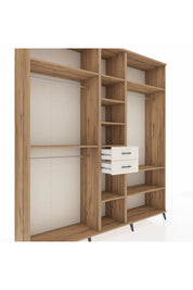 Hyperion Dolap 10 Raflı 2 Çekmeceli 3 Askılı 220x44x243 Çam-Çam/Aytaşı