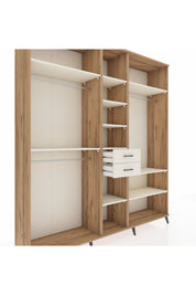 Hyperion Dolap 10 Raflı 2 Çekmeceli 3 Askılı 220x44x243 Çam-Aytaşı/Aytaşı