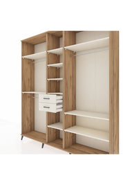 Hyperion Dolap 10 Raflı 2 Çekmeceli 3 Askılı 220x44x243 Çam-Aytaşı/Aytaşı