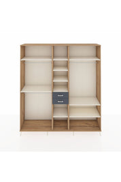 Hyperion Dolap 10 Raflı 2 Çekmeceli 3 Askılı 220x44x243 Çam-Aytaşı/Antrasit