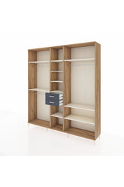 Hyperion Dolap 10 Raflı 2 Çekmeceli 3 Askılı 220x44x243 Çam-Aytaşı/Antrasit