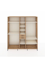 Hyperion Dolap 10 Raflı 2 Çekmeceli 3 Askılı 220x44x243 Çam-Aytaşı/Çam