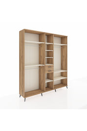 Hyperion Dolap 10 Raflı 2 Çekmeceli 3 Askılı 220x44x243 Çam-Aytaşı/Çam