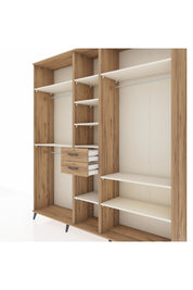 Hyperion Dolap 10 Raflı 2 Çekmeceli 3 Askılı 220x44x243 Çam-Aytaşı/Çam