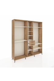 Hyperion Dolap 10 Raflı 2 Çekmeceli 3 Askılı 220x44x243 Çam-Aytaşı/Çam
