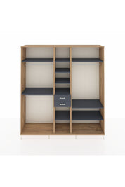 Hyperion Dolap 10 Raflı 2 Çekmeceli 3 Askılı 220x44x243 Çam-Antrasit/Antrasit