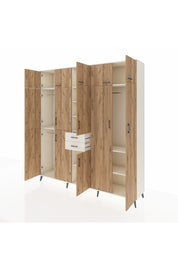 Hyperion Dolap 10 Raflı 2 Çekmeceli 3 Askılı 220x44x243 Aytaşı-Çam/Aytaşı