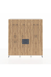 Hyperion Dolap 10 Raflı 2 Çekmeceli 3 Askılı 220x44x243 Aytaşı-Çam/Antrasit