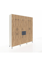 Hyperion Dolap 10 Raflı 2 Çekmeceli 3 Askılı 220x44x243 Aytaşı-Çam/Antrasit