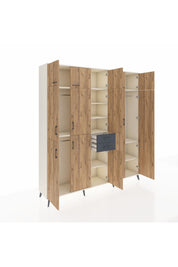 Hyperion Dolap 10 Raflı 2 Çekmeceli 3 Askılı 220x44x243 Aytaşı-Çam/Antrasit