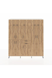 Hyperion Dolap 10 Raflı 2 Çekmeceli 3 Askılı 220x44x243 Aytaşı-Çam/Çam