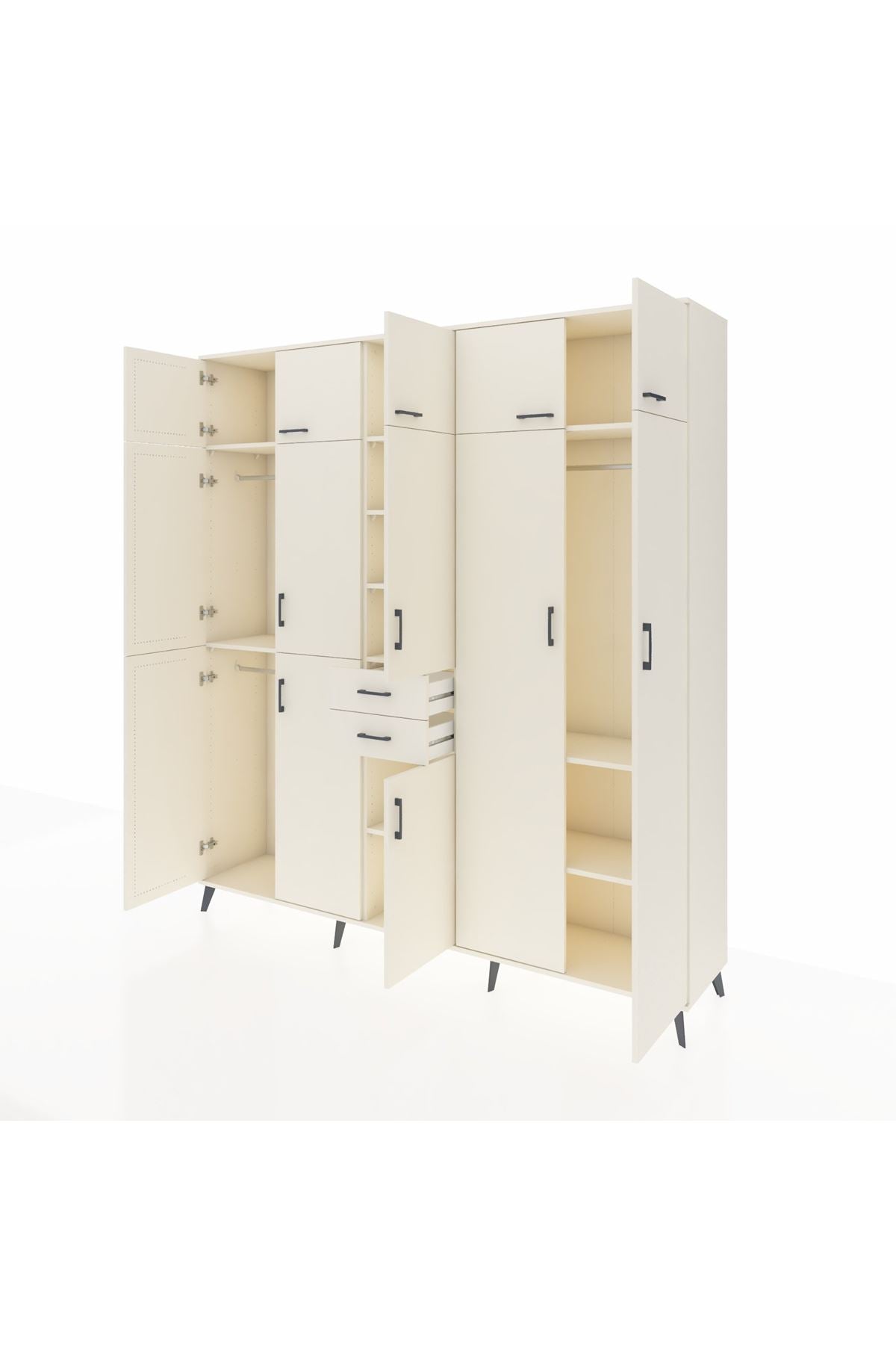 Hyperion Dolap 10 Raflı 2 Çekmeceli 3 Askılı 220x44x243 Aytaşı-Aytaşı/Aytaşı