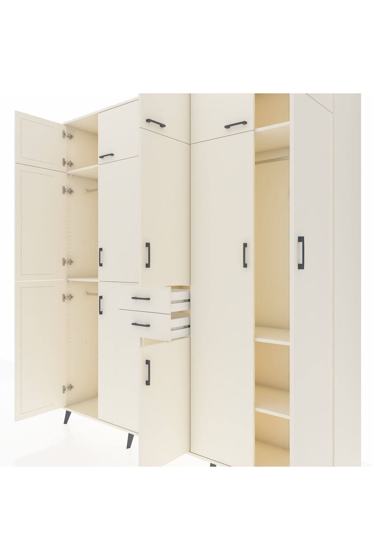 Hyperion Dolap 10 Raflı 2 Çekmeceli 3 Askılı 220x44x243 Aytaşı-Aytaşı/Aytaşı