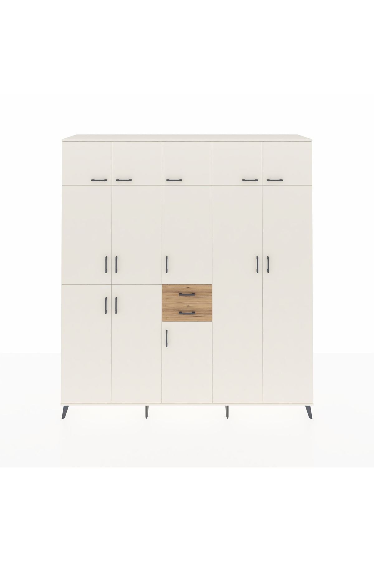 Hyperion Dolap 10 Raflı 2 Çekmeceli 3 Askılı 220x44x243 Aytaşı-Aytaşı/Çam