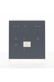 Hyperion Dolap 10 Raflı 2 Çekmeceli 3 Askılı 220x44x243 Aytaşı-Antrasit/Aytaşı